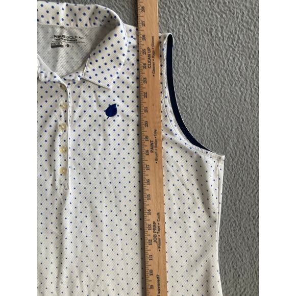 Nike Golf Tank Top XL Dri Fit Sleeveless Polo Shirt Polka Dot White Athletic - Picture 13 of 16